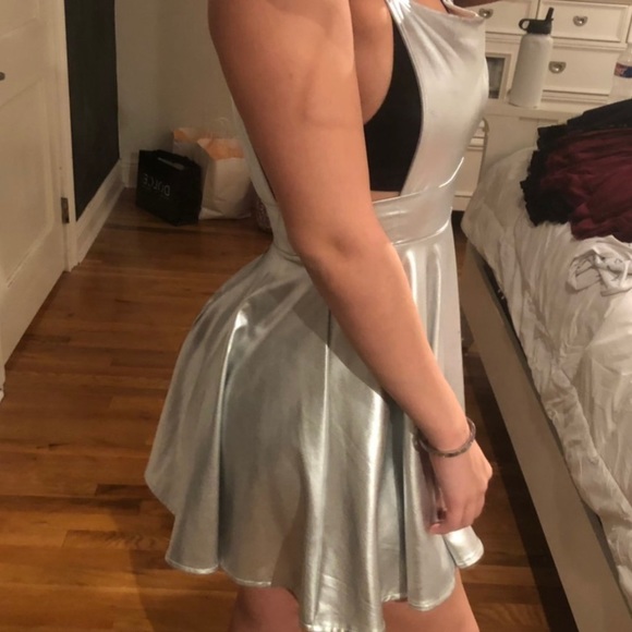 Silver Holographic OMIGHTY Space Baby Dress - Picture 2 of 3